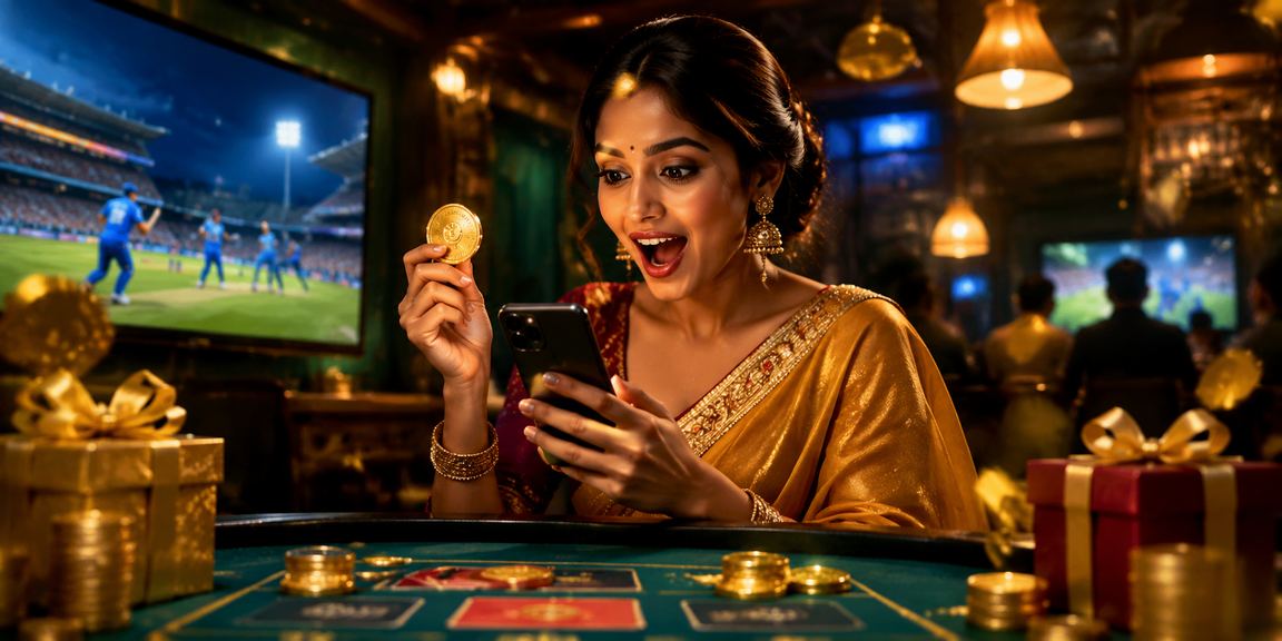 Lottery player checking lucky numbers on mobile in India